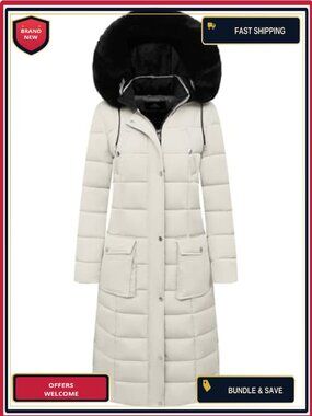 Women's Waterproof L Long Puffer Down Parka Winter Coat